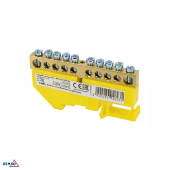 SCHELINGER Reihenklemme voor 8x12 mm verzamelrail, 10-polig, geel