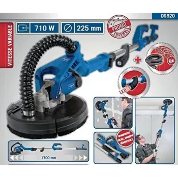 Scheppach DS920 gipsplaatschuurmachine 710 W met telescoopfunctie en LED-licht