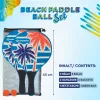 SCHILDKRÖT beach-paddle-balset, 4-delig, 2 gelakte houten bats, 2 rubberen ballen, 378 mm 970157