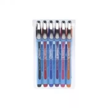 Schneider Slider Memo XB balpenset - 6 verschillende kleuren (zwart, blauw, rood, groen, oranje, violet) - extra brede 1,4 mm RVS-punt - Viscoglide sneldrogende inkt 150296