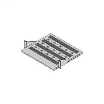 SCHROFF 19-inch vaste legplank, 430 x 400 mm nuttig oppervlak, lichtgrijs RAL 7035, 1U, 25 kg draagvermogen