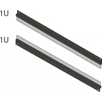 SCHROFF borstelstrip-paneel 1U met 2 kabeldoorvoeren, zwart RAL 9005 64230096