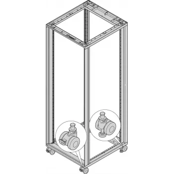 SCHROFF rollenset met stelpoten, 400 kg draagvermogen, 60 mm wielen, 4-pack 27230068