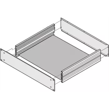 SCHROFF behuizingsplaat 390D voor EuropacPRO subracks, 3U, 84 HP, staal, verzinkt, 390 mm diep 20860111