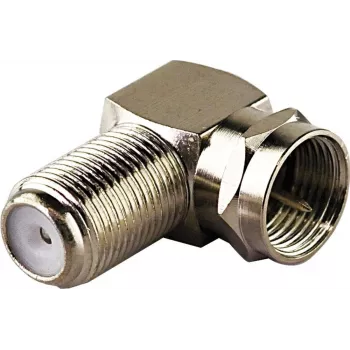 Schwaiger WAD8321531 F haakse adapter, F stekker naar F bus, zilver, 2 stuks