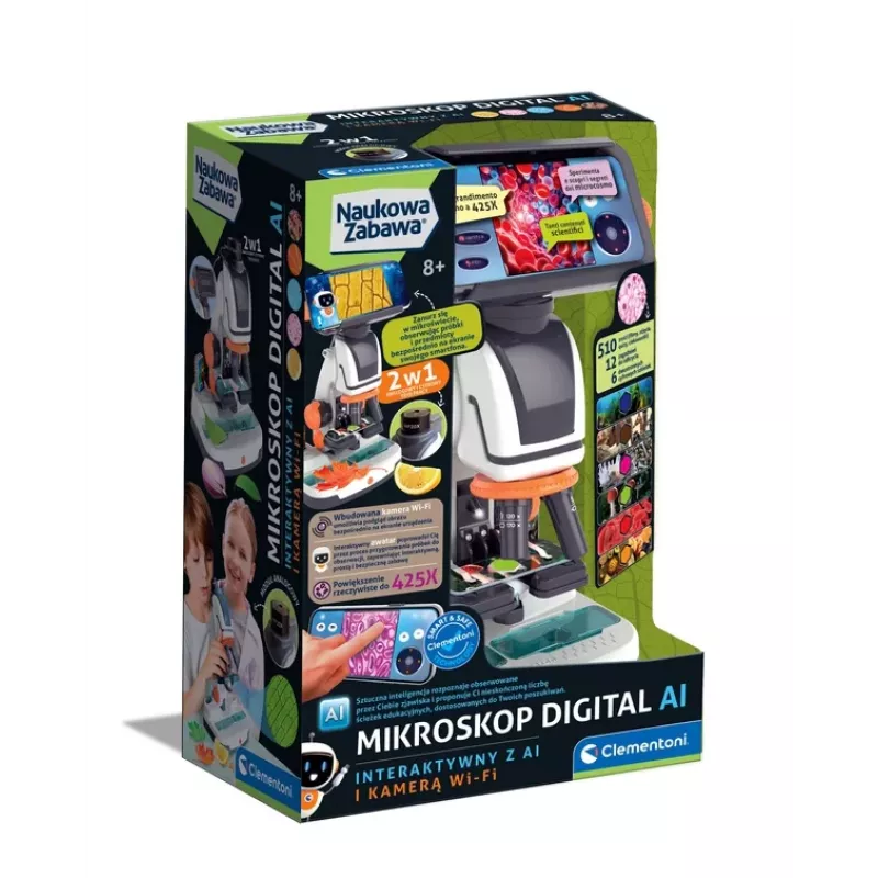 Scientific Fun interactieve digitale microscoop met AI en Wi-Fi-camera Clementoni 50406