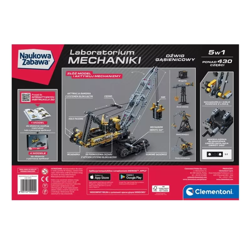 Scientific Fun Mechanics Laboratory rupsbandkraan Clementoni 50402