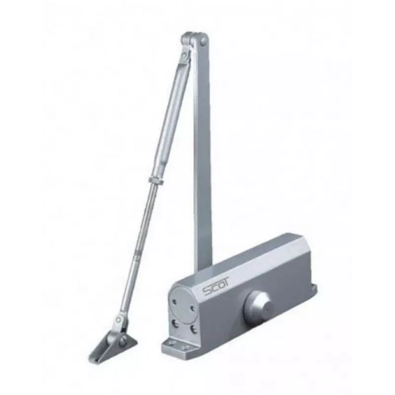 SCOT DC-30 deurdranger voor deuren 80-100 kg, instelbaar EN 3-5, zilver