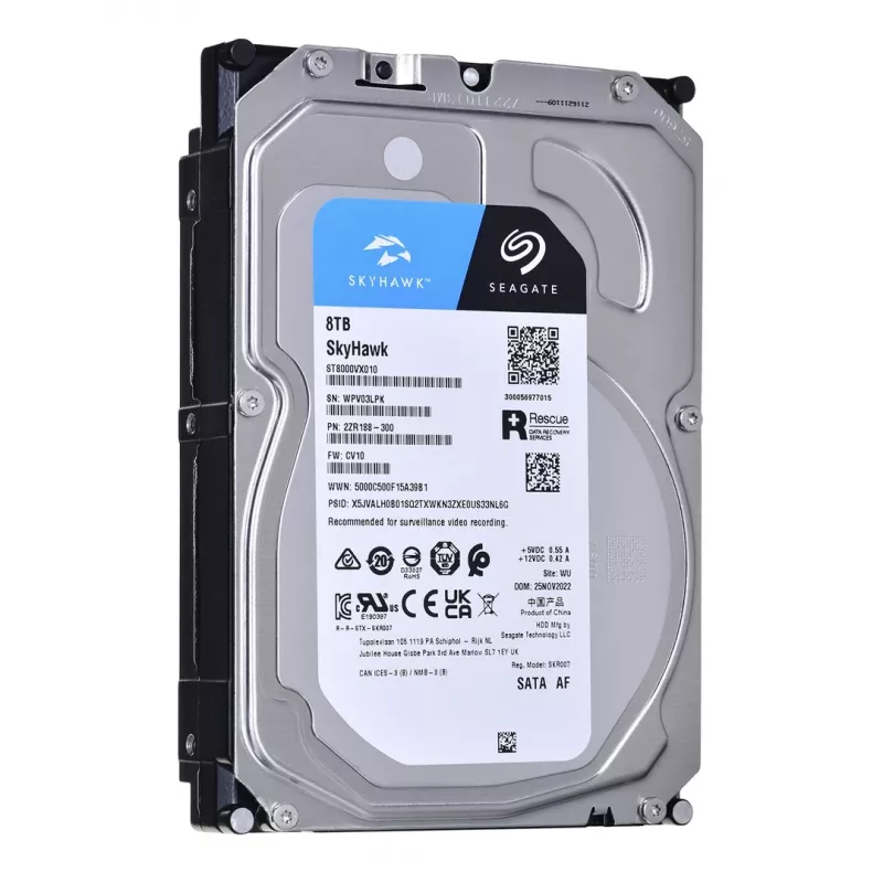 Seagate SkyHawk ST8000VX010 8 TB Interne Bewakingsharde Schijf - 3,5-inch SATA 6Gb/s