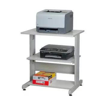 SECOMP Roline printerstandaard op wielen, grijs/wit/lichtgrijs, 2 plateaus, 500x400x600 mm 17.01.1089