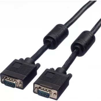 SECOMP STANDARD SVGA-kabel HD15 met ferriet, ST-ST, zwart, 10 m (S3618)