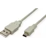 SECOMP STANDARD USB 2.0-kabel, Type-A naar 5-pin mini, beige, 0,8 m (S3141)