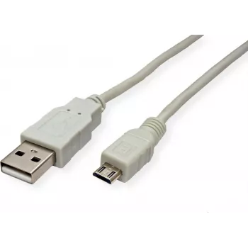 SECOMP STANDARD USB 2.0 kabel, USB A stekker naar Micro USB B stekker, 0,8 m, zwart S3151