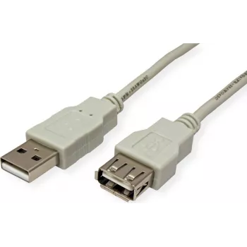 SECOMP STANDARD USB 2.0 verlengkabel, type A stekker naar bus, beige, 0,8 m (S3111)
