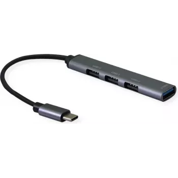 SECOMP STANDARD USB 2.0-hub, USB-C-aansluiting, 4x USB-A-aansluitingen (3x USB 2.0 + 1x USB 3.2 Gen1) (S3017)
