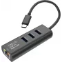 SECOMP STANDARD USB-C naar Gigabit Ethernet converter + 3-poorts USB 3.0 hub (S1431)