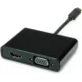 SECOMP STANDARD USB-C naar HDMI + VGA display-adapter, 4K HDMI, 1080p VGA, zwart, 0,1m S3250