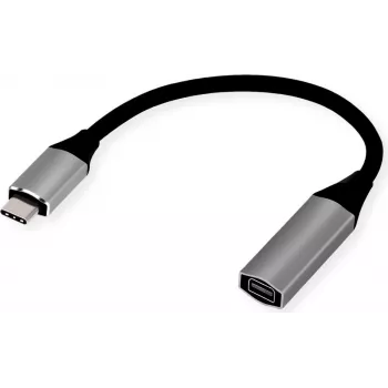 SECOMP STANDARD USB-C naar Mini DisplayPort 1.2 adapterkabel, 0,2 m, zwart S3216