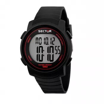 SECTOR MAN R3251543001 (44 mm) quartz polshorloge - zwarte wijzerplaat, siliconen band