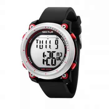 SECTOR MAN R3251546002 45 mm quartz horloge zwarte siliconen band