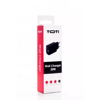 SEEK TOTI 20W Type-C + USB-A wand-snellaadapter, zwart
