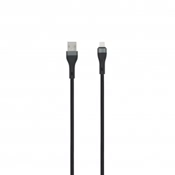 SEEK TOTI USB-A naar Lightning 2m gevlochten kabel 2A (non-MFI) zwart