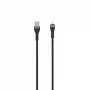 SEEK TOTI USB-A naar Lightning 2m gevlochten kabel 2A (non-MFI) zwart
