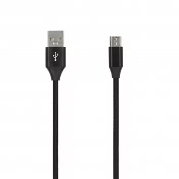 SEEK TOTI USB-A naar micro-USB, 2m gevlochten kabel, 2A, zwart