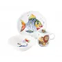 SELTMANN COLORFUL WILDLIFE kinderservies set 3-delige van porselein - bord, schaal, beker - dierenmotieven