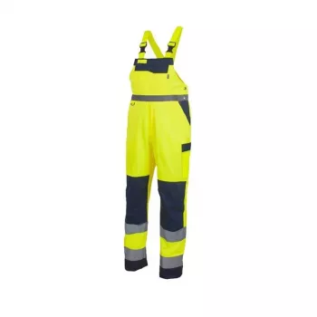 Semi-Combination waarschuwingskleding set klasse 3, fluorescerend geel/marineblauw, maat M
