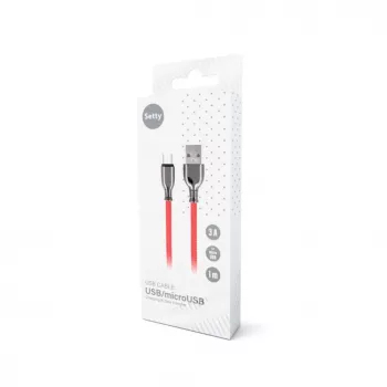 Setty USB-A naar micro-USB kabel 1,0 m 3A snelladen rood FC-M