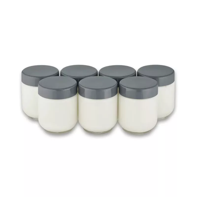 Severin JG 3510 yoghurtmaker, 7 x 150 ml potjes, Dark Inox/Zwart