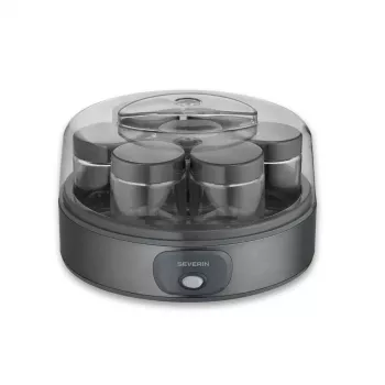 Severin JG 3510 yoghurtmaker, 7 x 150 ml bekers, Dark Inox/zwart