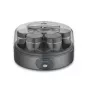 Severin JG 3510 yoghurtmaker, 7 x 150 ml potjes, Dark Inox/Zwart