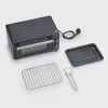 Severin TO 2062 mini-oven, 9 L, 800 W, met draaispit, geborsteld roestvrij staal/zwart