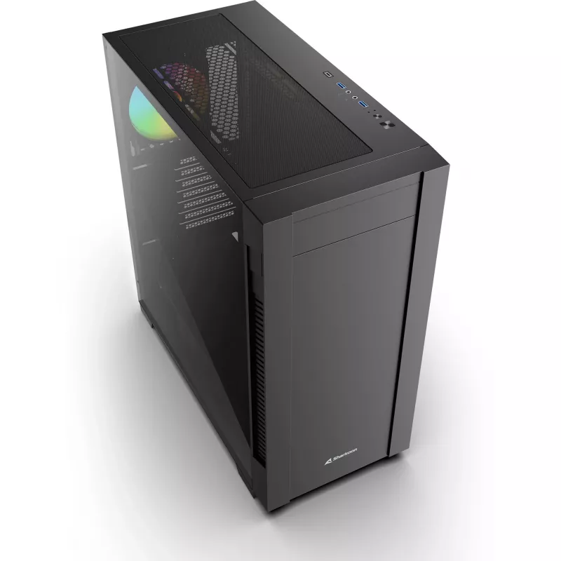 Sharkoon S25-W2 ARGB Black Tempered Glass Midi Tower behuizing (Model 2026)