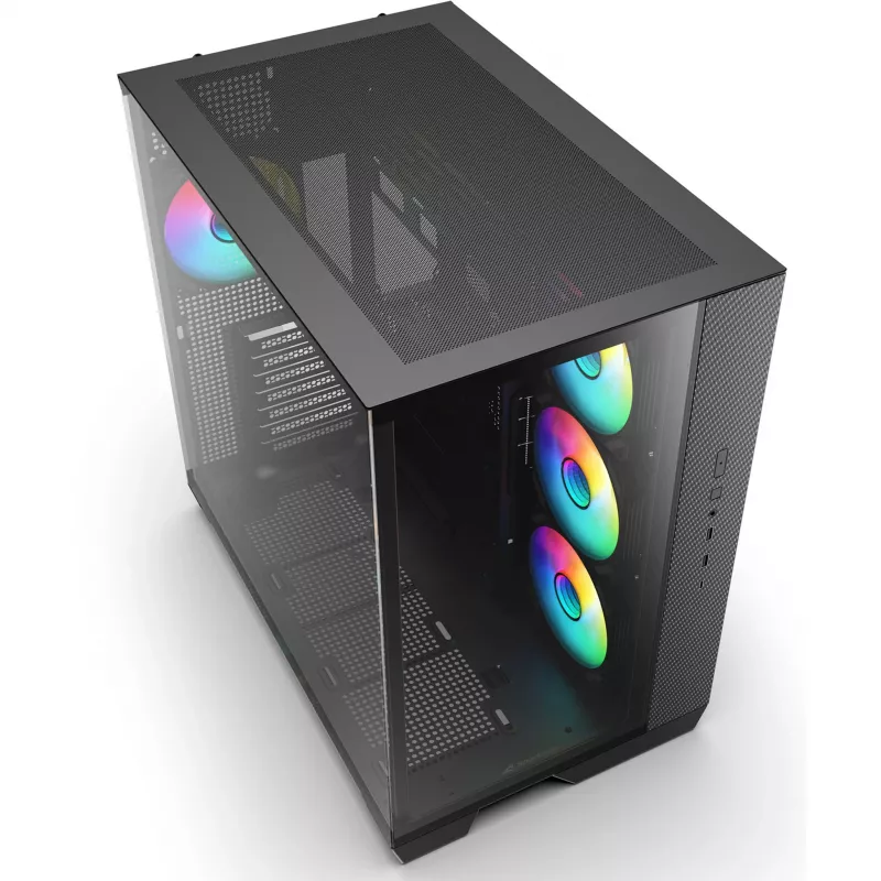 Sharkoon Steel Shark Black Tempered Glass x2 Mid-Tower behuizing