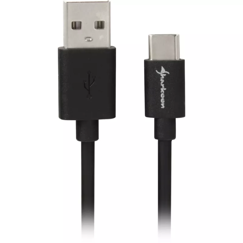 SHARKOON USB 2.0 kabel, USB-A stekker naar USB-C stekker (zwart, 2 m)