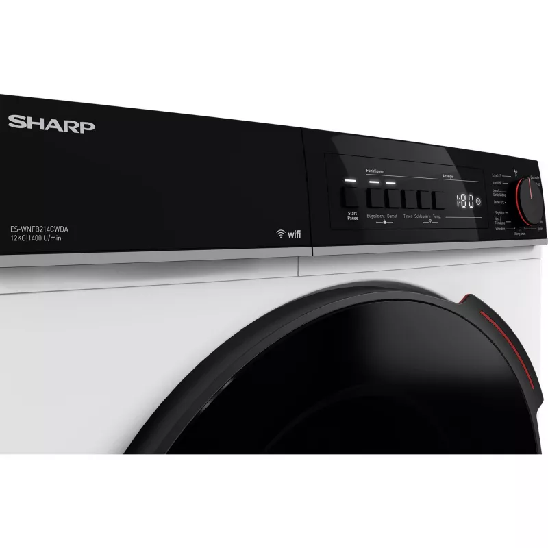 SHARP ES-WNFB214CWDA-DE frontlader wasmachine, 10 kg, 1400 t/min, wit, Wi-Fi, Advanced Inverter Motor