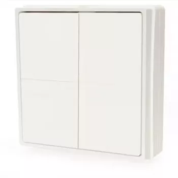 Shelly Blu ZB Wall Switch 4 slimme draadloze 4-toets wandschakelaar, Zigbee & Bluetooth, batterijgevoed, wit Shelly_B_ZB_WS_4_SA