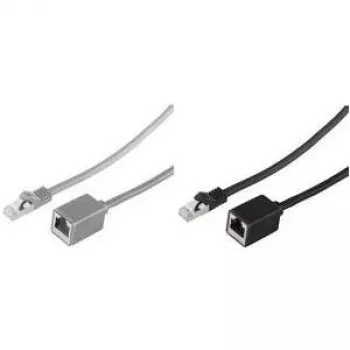 shiverpeaks BASIC-S Cat. 6A S/FTP patchkabel-verlenging, grijs, 0,5 m, halogeenvrij, RJ45 stekker naar bus BS08-62010