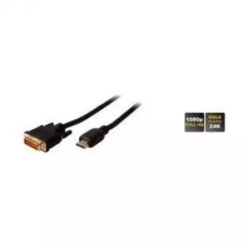 SHIVERPEAKS BASIC-S HDMI-naar-DVI-D-24+1-kabel, 1,0 m, verguld, zwart BS77480