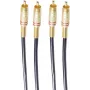 SHIVERPEAKS BASIC-S stereo-audiokabel 2x RCA stekker naar 2x RCA stekker, 0,5 m, verguld, zwart BS40221