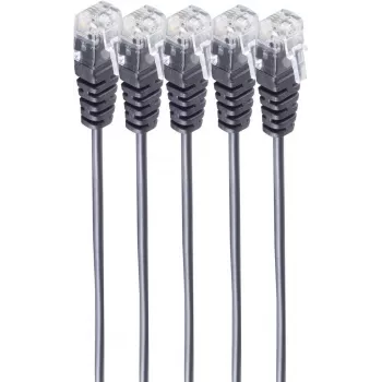 SHIVERPEAKS BASIC-S telefoonaansluitkabel, RJ11 naar RJ11, rond, zwart, flexibel, koper, 2,0 m, 5-pack (BS70084-2-SET5)