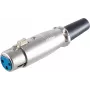 SHIVERPEAKS BASIC-S XLR-koppeling, vrouwelijk, met trekontlasting, 3-polig, vernikkeld zinkdrukwerk, soldeeraansluiting, BS55020