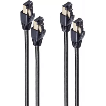 SHIVERPEAKS BS08-41025-2 Cat8.1 netwerkkabel, F/FTP, RJ45, 1m, zwart