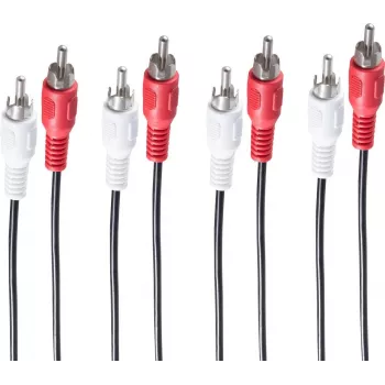 SHIVERPEAKS BS40112 4-kanaals RCA audiokabel, 1,5 m, verguld, zwart