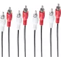 SHIVERPEAKS BS40112 4-kanaals RCA audiokabel, 1,5 m, verguld, zwart
