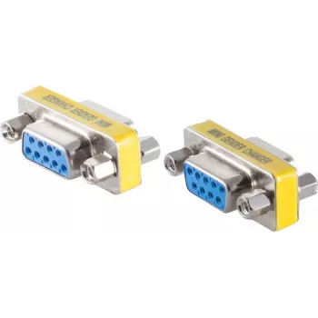 SHIVERPEAKS BS78254 9-pin D-SUB adapter stekker naar bus, zilver