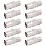 SHIVERPEAKS BS85322-SET10 IEC-stekker naar F-bus coaxiale adapter, 10-pack, zilver
